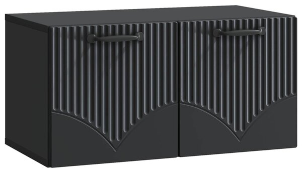 Fali TV szekrény Fekete 59,5 x 31 x 30 cm Szerelt Fa