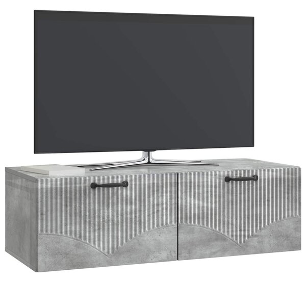Fali TV szekrény Betonszürke 98 x 41 x 30 cm Szerelt Fa