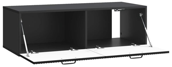Fali TV szekrény Fekete 98 x 41 x 30 cm Szerelt Fa