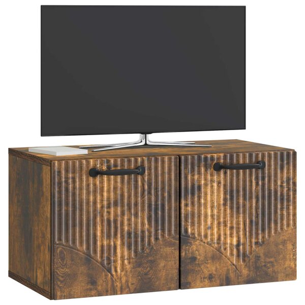 Fali TV szekrény Füstös Tölgy 59,5 x 31 x 30 cm Szerelt Fa