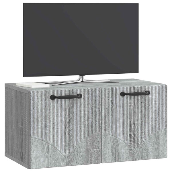 Fali TV szekrény Szürke Sonoma 59,5 x 31 x 30 cm Szerelt Fa
