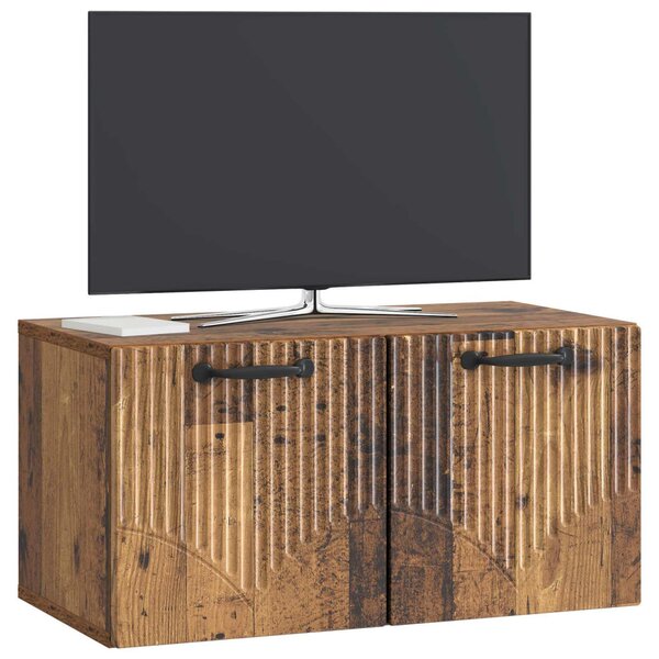 Fali TV szekrény Antik Fa 59,5 x 31 x 30 cm Szerelt Fa