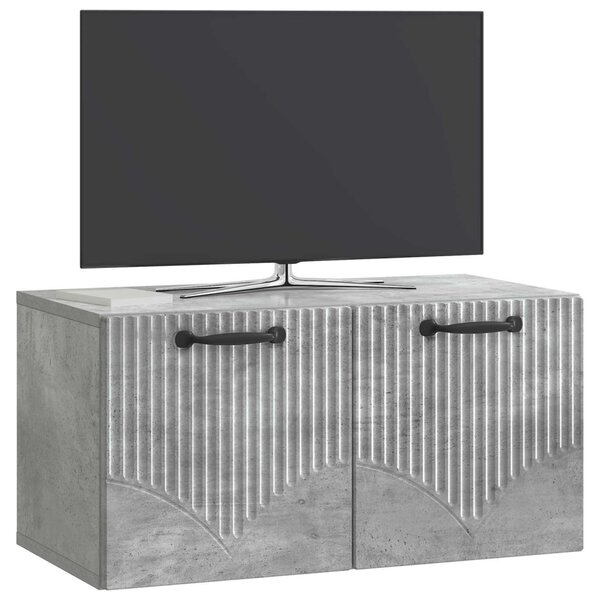 Fali TV szekrény Betonszürke 59,5 x 31 x 30 cm Szerelt Fa