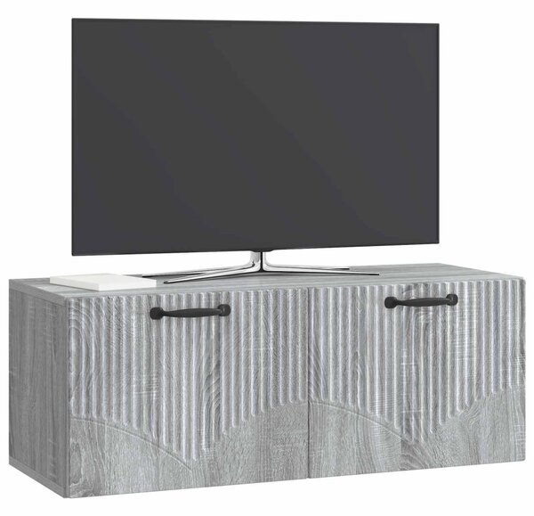 Fali TV szekrény Szürke Sonoma 78,5 x 31 x 30 cm Szerelt Fa