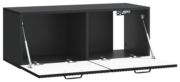 Fali TV szekrény Fekete 78,5 x 31 x 30 cm Szerelt Fa