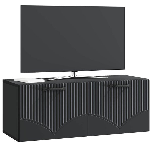 Fali TV szekrény Fekete 78,5 x 31 x 30 cm Szerelt Fa
