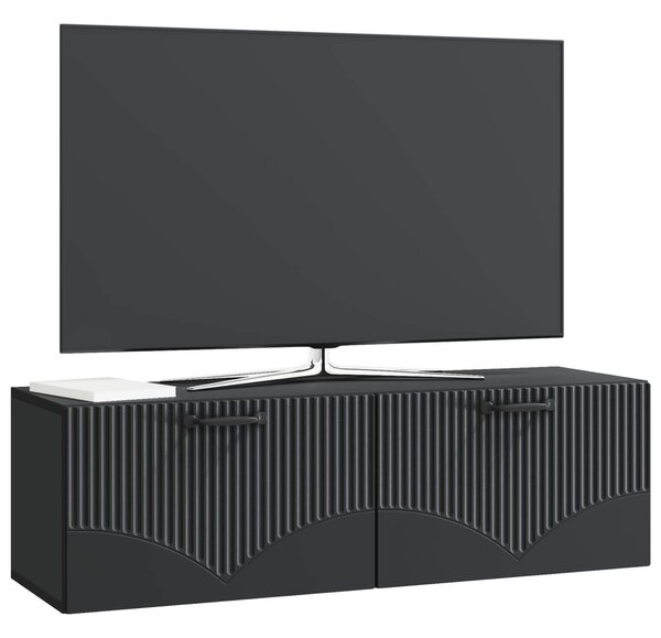 Fali TV szekrény Fekete 98 x 31 x 30 cm Szerelt Fa