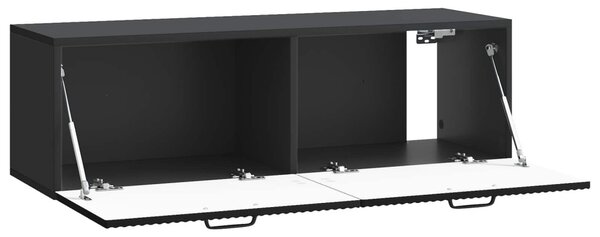 Fali TV szekrény Fekete 98 x 31 x 30 cm Szerelt Fa