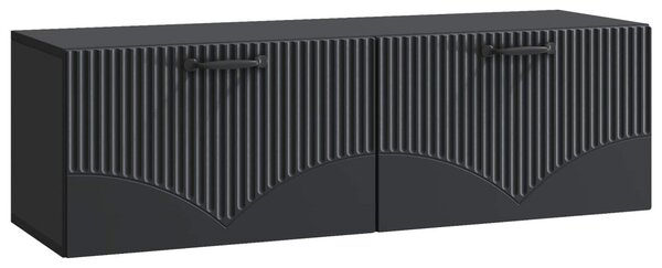 Fali TV szekrény Fekete 98 x 31 x 30 cm Szerelt Fa