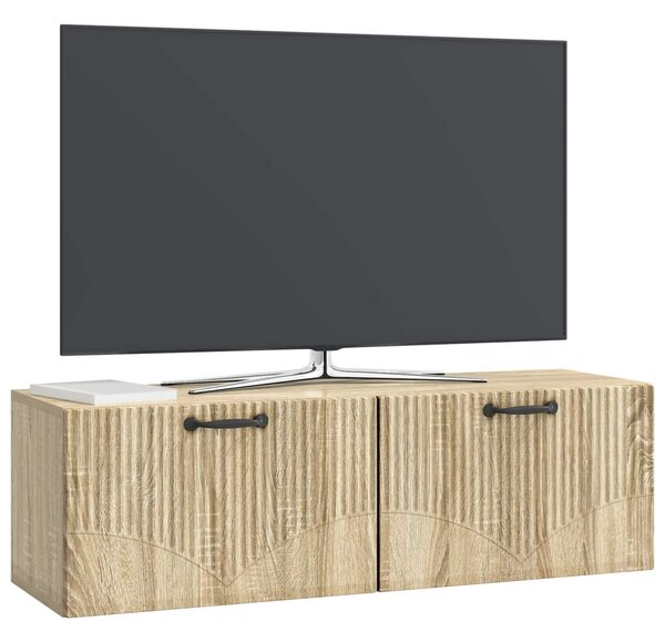 Fali TV szekrény Sonoma Tölgy 98 x 31 x 30 cm Szerelt Fa