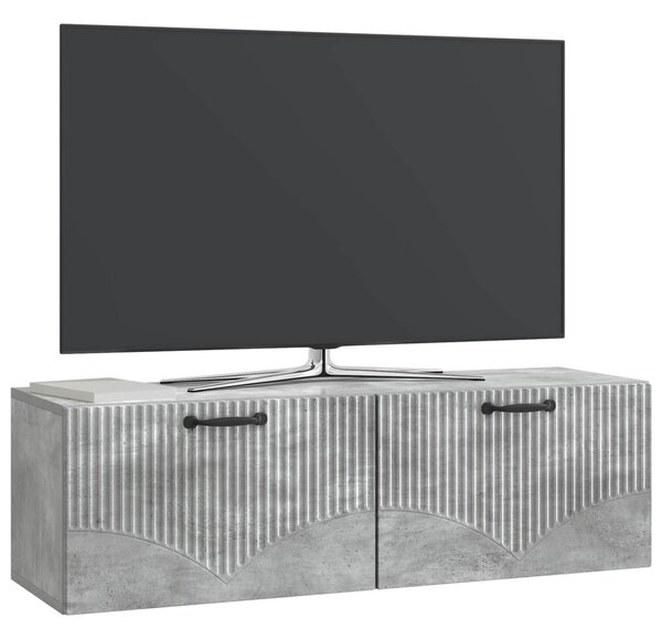 Fali TV szekrény Betonszürke 98 x 31 x 30 cm Szerelt Fa