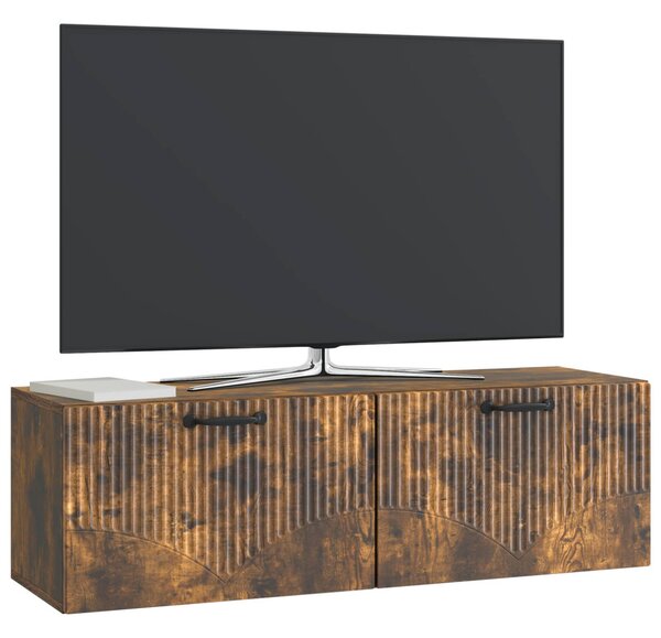 Fali TV szekrény Füstös Tölgy 98 x 31 x 30 cm Szerelt Fa
