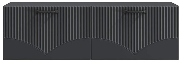 Fali TV szekrény Fekete 98 x 31 x 30 cm Szerelt Fa