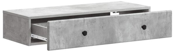Fali oldaltábla Betonszürke 87,5 x 34,5 x 17 cm Szerelt Fa