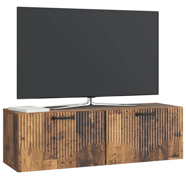 Fali TV szekrény Antik Fa 98 x 31 x 30 cm Szerelt Fa