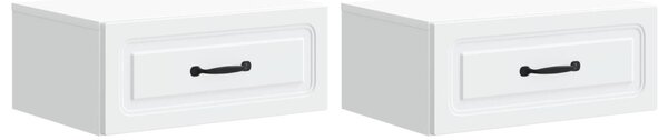 Fali éjjeli szekrény 2 pcs Fehér 49 x 34,5 x 20 cm Szerelt Fa