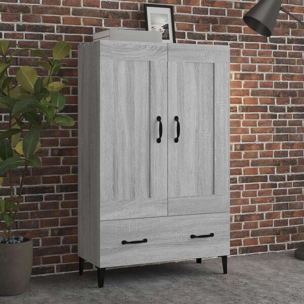 Szürke sonoma színű szerelt fa magasszekrény 70 x 31 x 115 cm