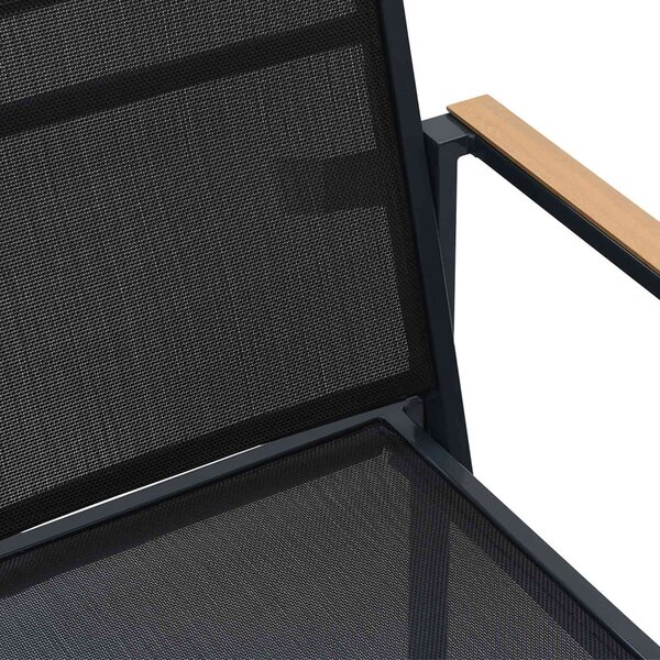 Kerti székek 2 pcs Fekete és Antracit 53,5 x 59 x 77 cm