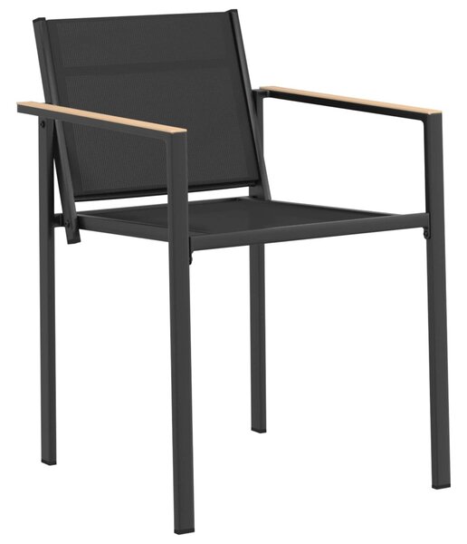 Kerti székek 2 pcs Fekete és Antracit 53,5 x 59 x 77 cm