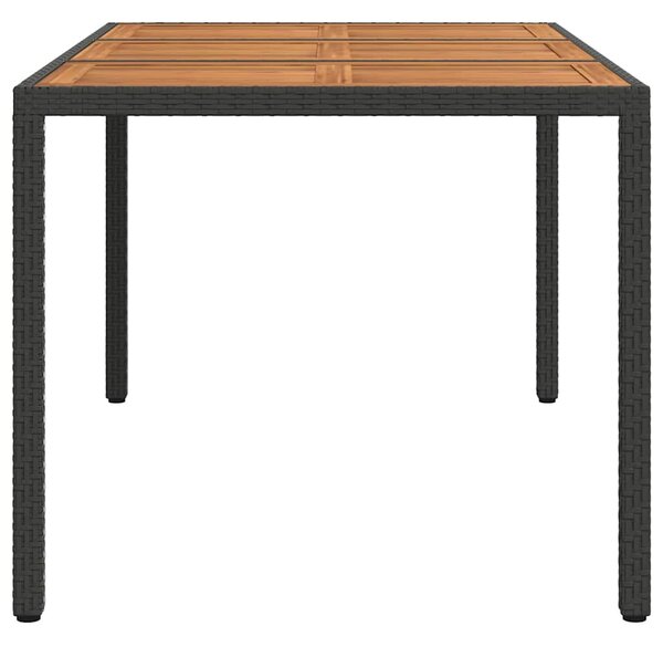 Kerti Asztal Fekete 150 x 90 x 75 cm polirattan