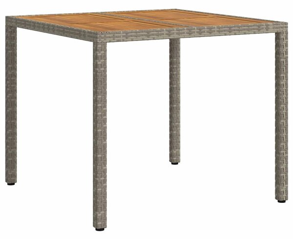Kerti Asztal Szürke 90 x 90 x 75 cm polirattan