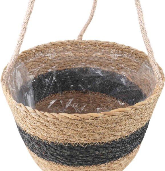 Tengeri fű növénytartók 3 pcs Természetes és Fekete Ø26 x 19 cm