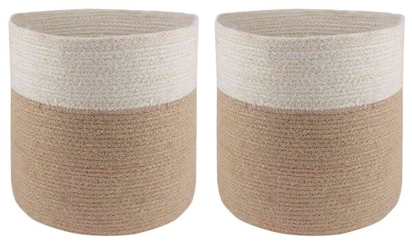 Növényi Cserép Készlet 2 pcs Természetes és Fehér Ø 28 x 28 cm