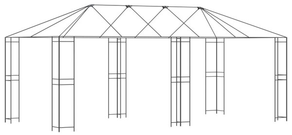 Pavilon váz pavilon anyag nélkül 6 x 3 m Fekete Acél