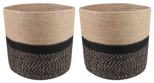 Növényi Cserép Készlet 2 pcs Természetes és Fekete Ø 28 x 28 cm