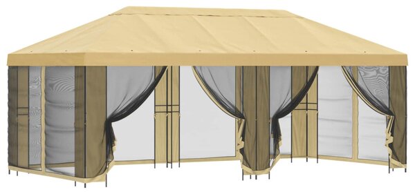 Kerti pavilon oldalfalakkal 6 x 3 m Krémszínű