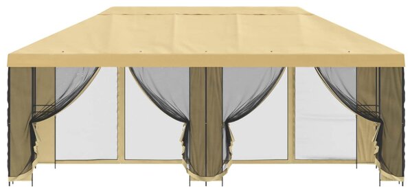 Kerti pavilon oldalfalakkal 6 x 3 m Krémszínű