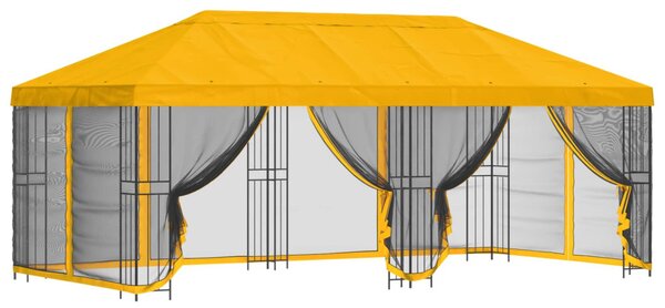 Oldalfalas pavilon 6 x 3 m Sárga Poliészter és acél 190 gsm