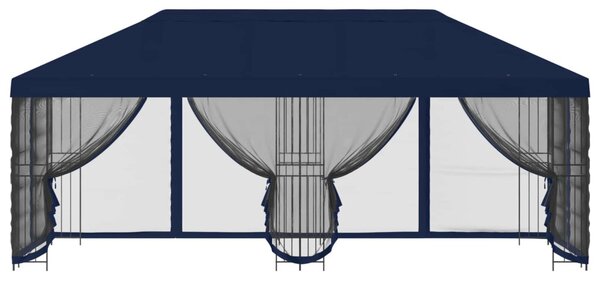 Oldalfalas pavilon 6 x 3 m Kék Poliészter és acél 190 gsm