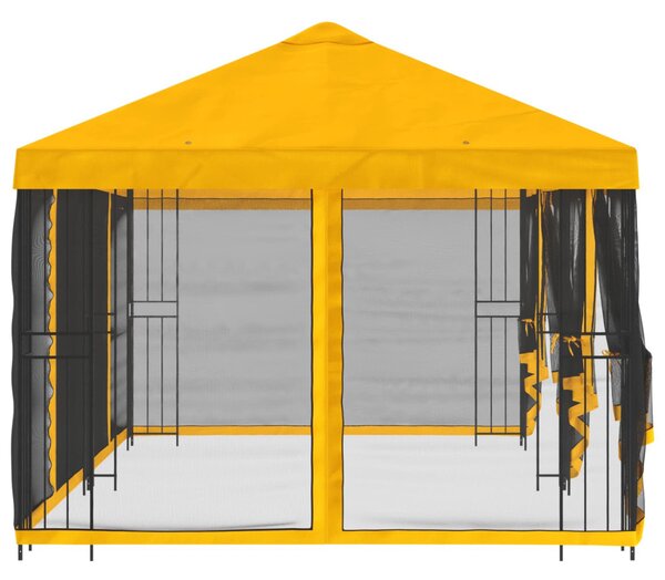 Oldalfalas pavilon 6 x 3 m Sárga Poliészter és acél 190 gsm