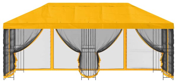 Oldalfalas pavilon 6 x 3 m Sárga Poliészter és acél 190 gsm