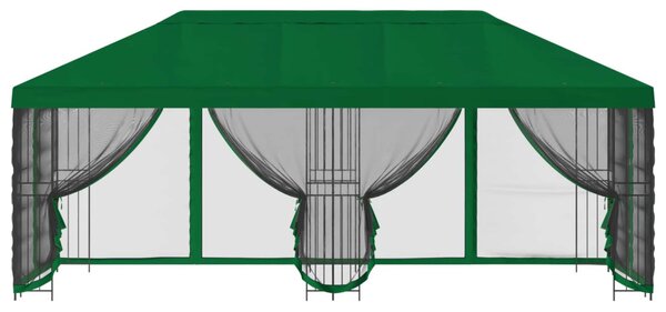Oldalfalas pavilon 6 x 3 m Zöld Poliészter és acél 190 gsm