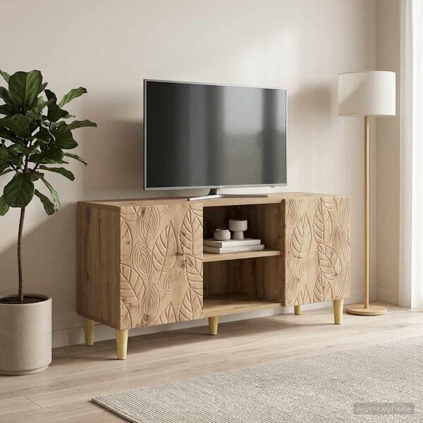 TV szekrény 102 x 34,5 x 50 cm Kézműves Tölgy Szerelt Fa