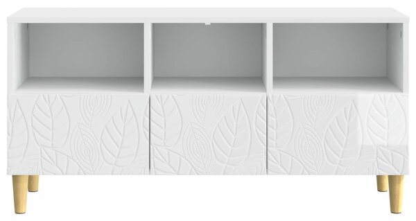TV szekrény 102 x 34,5 x 50 cm Magasfényű Fehér Szerelt Fa