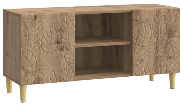 TV szekrény 102 x 34,5 x 50 cm Kézműves Tölgy Szerelt Fa
