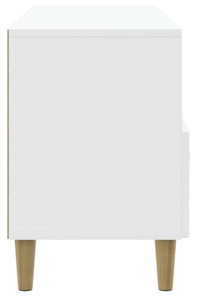 TV szekrény 102 x 34,5 x 50 cm Magasfényű Fehér Szerelt Fa