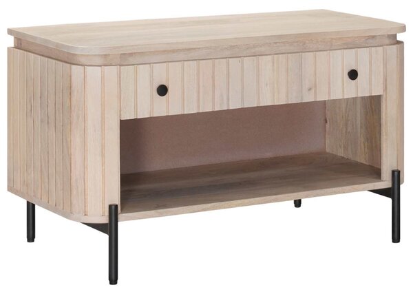 Cipőpad fiókkal 85 x 37 x 48 cm Tömör Mangófa és Műszaki Fa