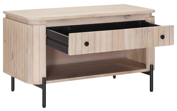 Cipőpad fiókkal 85 x 37 x 48 cm Tömör Mangófa és Műszaki Fa