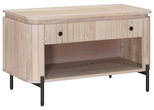 Cipőpad fiókkal 85 x 37 x 48 cm Tömör Mangófa és Műszaki Fa