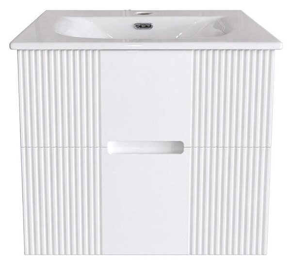 TMP MODENA 60 fali függesztett fürdőszobabútor - SKY E-8099-60 porcelán mosdóval - 61 x 46 x 52 cm