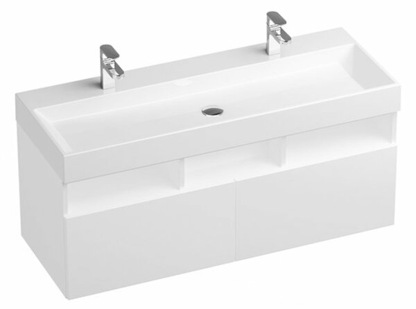 Fürdőszobaszekrény mosdó alá Ravak Natural 120x45x45 cm fehér lesk SD1200NATURALBI