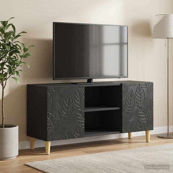 TV szekrény 102 x 34,5 x 50 cm Fekete Szerelt Fa
