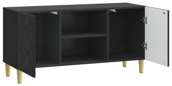 TV szekrény 102 x 34,5 x 50 cm Fekete Szerelt Fa