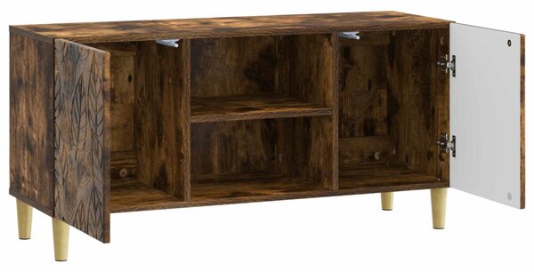 TV szekrény 102 x 34,5 x 50 cm Füstös Tölgy Szerelt Fa