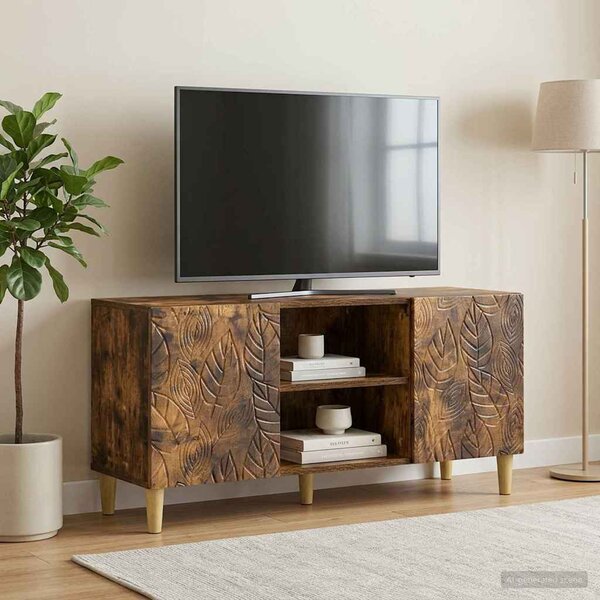 TV szekrény 102 x 34,5 x 50 cm Füstös Tölgy Szerelt Fa