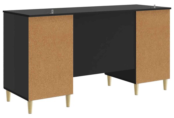 Asztal Fekete Szerelt Fa 142,5 x 50 x 75 cm